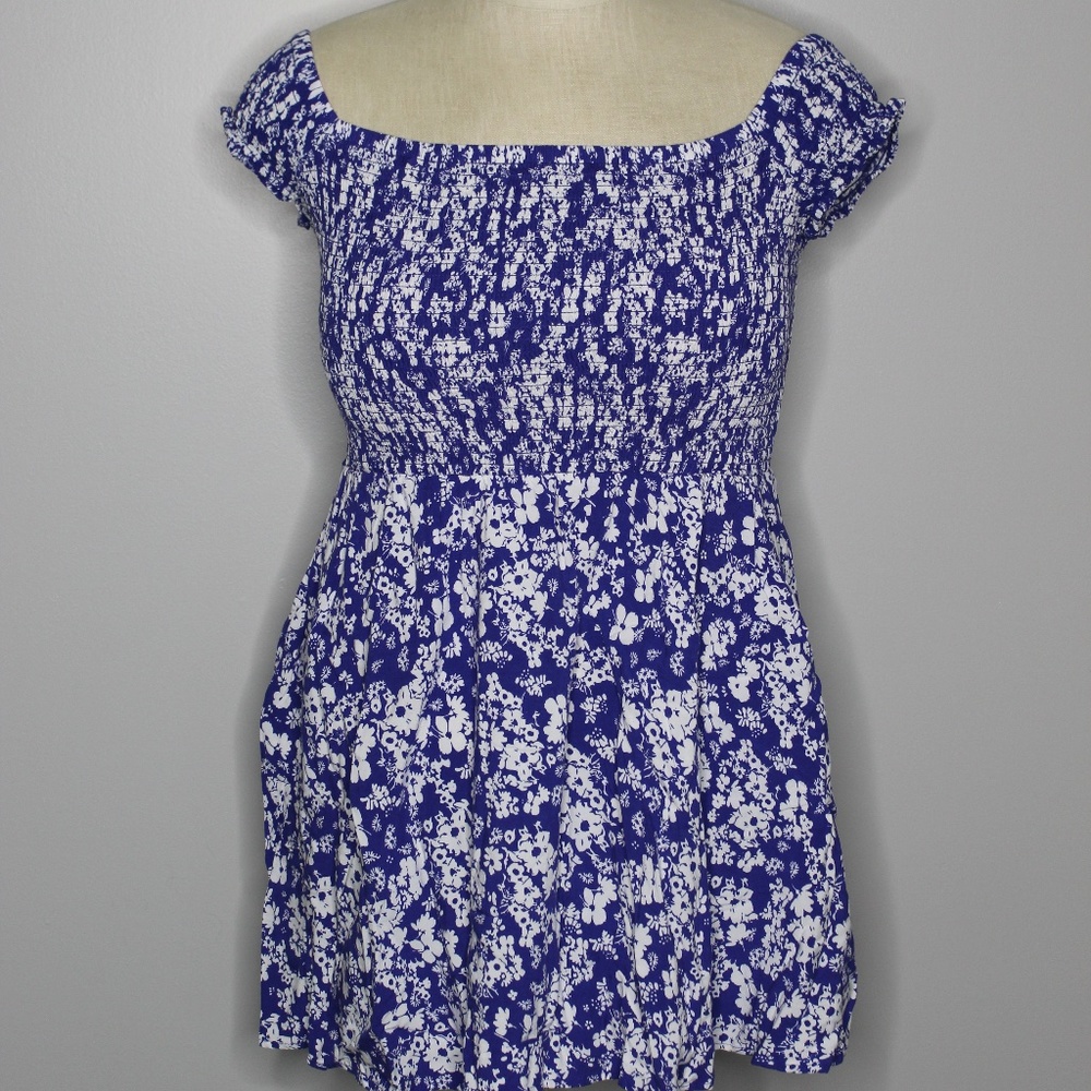 Blue with White Flowers Dress